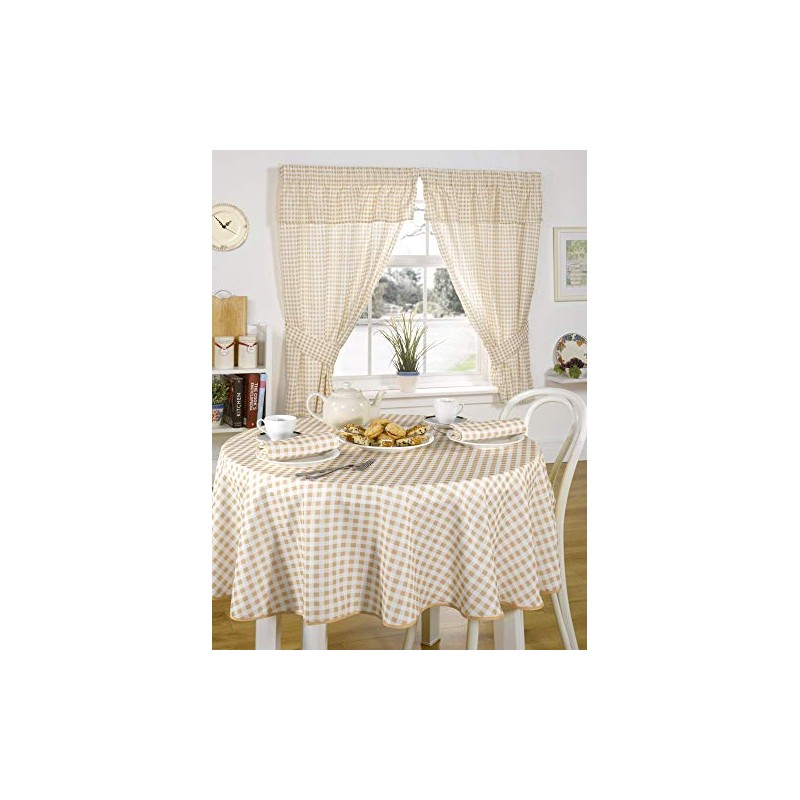 Emma Barclay Molly - Gingham Table Cloth in Beige -