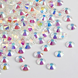 Beadsland 1440 diamantes de imitación de cristal con parte trasera plana, gemas redondas, AB transparente, SS20, 0.181-0.189 in