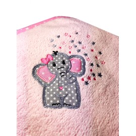 Arle-Living® Baby Toddler Hooded Towel Embroidered with Elephant Motif 100 x 100 cm Terry Cotton