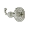 Solid Brass Double Hook with Classic Rosette in Satin Nickel