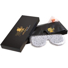 Sleep Monkey Luxury 100% Silk Sleep Mask with Cooling Gel Inserts & Ear Plug Kit - Enhance Premium Silk Quality - Works for Back, Side, & Front Sleep Positions - 100% Blackout with Dry Eye Protection