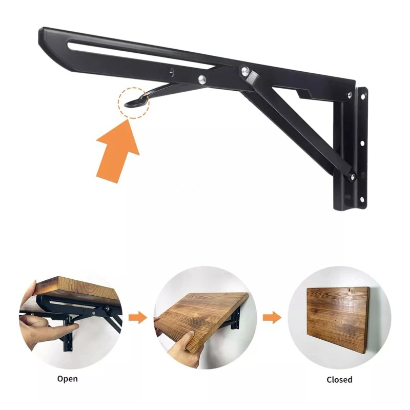 Acero Inoxidable Mensulas Soportes Para Repisas Plegable 4pc