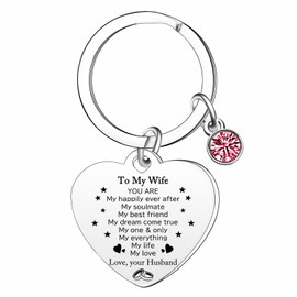Ghloyza Wife Birthday Gifts from Husband, Best Anniversary for Wife Gifts Wedding Christmas Keychain Gifts for Wife Women Her