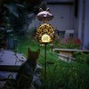 KAIXOXIN Garden Solar Lights Metal Cat Crackle Glass Globe Stake