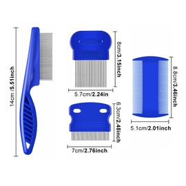 4 PCS Teeth Pet Lice Comb Set, Plastic Flea Comb Pets Gently Removing Knots and Lice Fit for All Hair Types, Cats, Dogs, Small and Medium(COLOR:Blue)