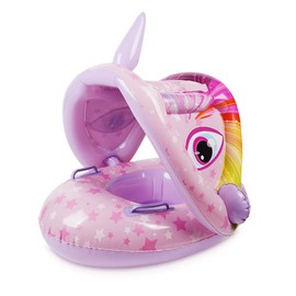 Vicloon Baby Swimming Ring, Baby Pool Swimming Ring, Baby Float Inflatable Swimming Hoops, Cute Pink Unicorn Baby Swimming Aid for Children from 1-6 Years Old