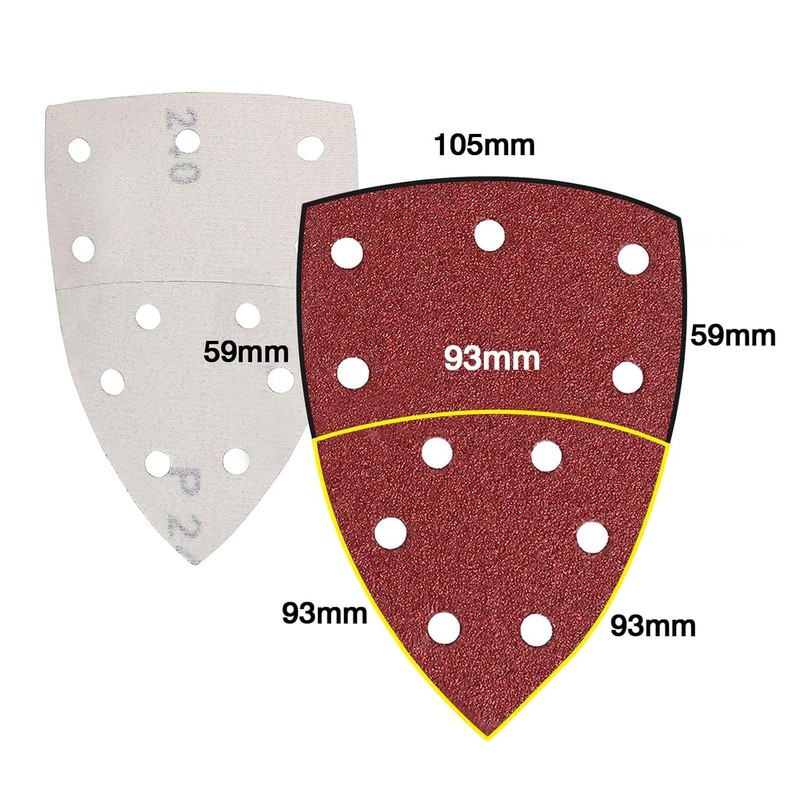 60pcs Sanding Sheets,152x105mm Sander Sheets, 11 Holes Hook and Loop