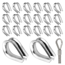 GYWHOOFT Wire Rope Thimble, M3, Stainless Steel Thimble Hardware Set, Wire Rope Cable Rigging, Abrasion Resistant, Corrosion Resistant, Terminal Treatment, Connection, Marine Use, Industrial Use,