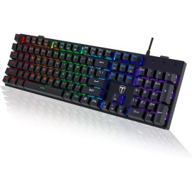 Risophy Mechanical Keyboard Black Blue Switches Rainbow Backlit 104 Keys