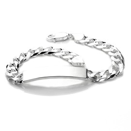 Sterling Silver Light Open Curb Identity ID Bracelet