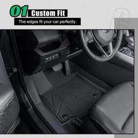 All Weather Floor Mats for Toyota Rav4 (Include Hybrid) 2025 2024 2020 2023 2022 2021 2019 Accessories Front & 2nd Seat Floor Liners & Trunk Mat Fits for Toyota rav4 Accessories