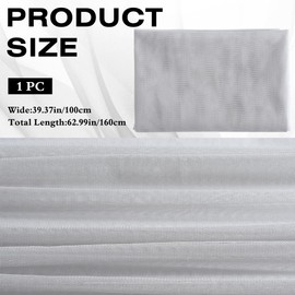 CABODYALS 1.6 m Grey Mesh Fabric, Breathable Mosquito Net Fabric, Sold by the Metre, Polyester, Voile, Plain, Soft and Transparent, Tulle Fabric for Sewing, Making, Crafts, Costumes, Garments