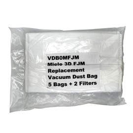 Quick Parts Delivery QPD Miele Type FJM HyClean 5 Bags + 2 Filters Fits Models Compact C1, C2, Complete C1, S4, S6 Series