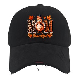 Mom Thankful Trucker Hat Gardening Hat AllBlack Mens Golf Hat Gifts for Boyfriends Workout Cap