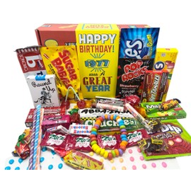 RETRO CANDY YUM ~ 1977 48th Birthday Gift Box Nostalgic Candy Mix from Childhood for 48 Year Old Man or Woman Born 1977 Jr