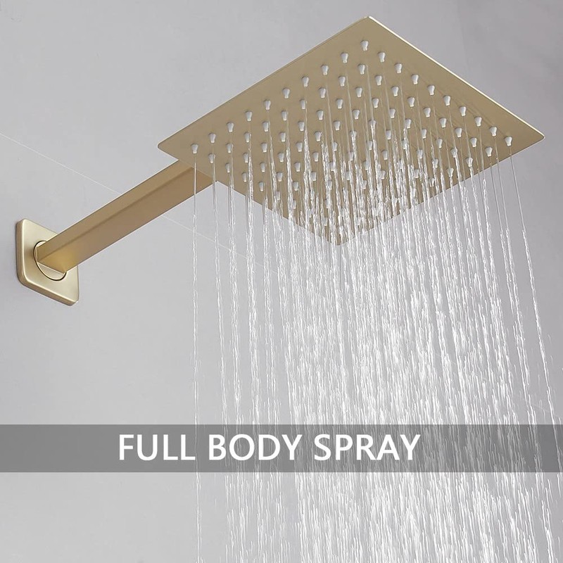 Heable Brushed Gold Shower Faucet Set, Single Function Shower Trim
