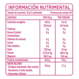 Elemental Creatina Monohidratada Plus Para Mujer Sabor 500g                                                                                           