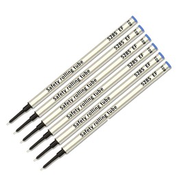 Pack of 6 - Schmidt 5285 EF Extra Fine Metal Rollerball Refill Blue Ink Fine Tip
