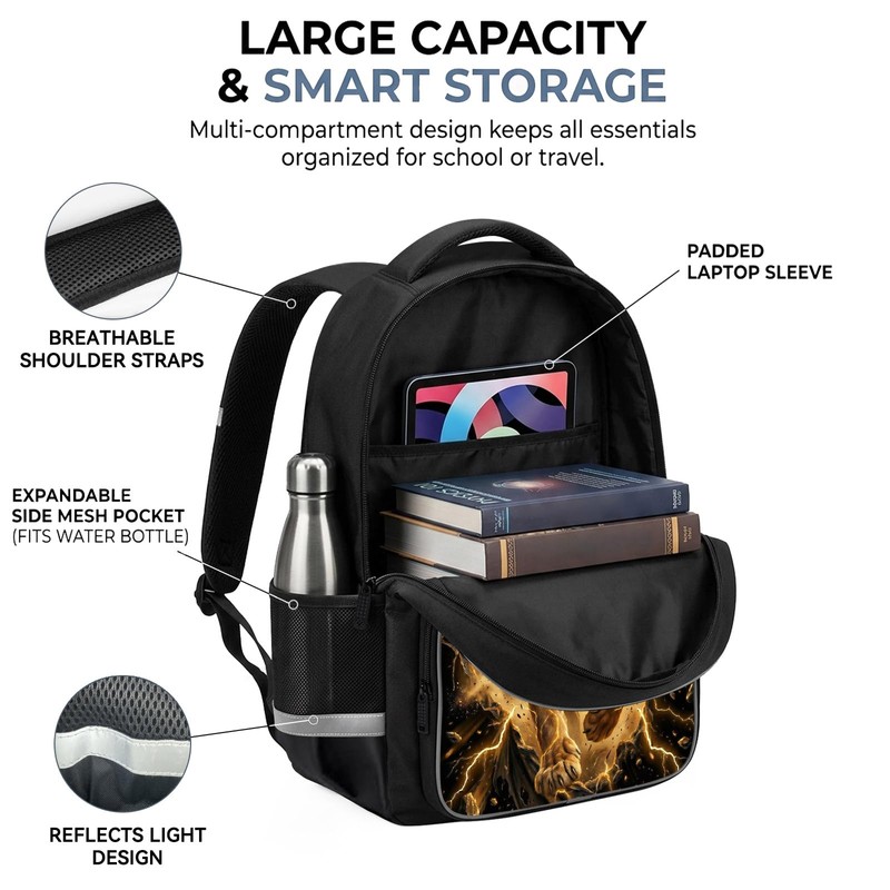 KAFFUL Kids Lion Backpack, 3D Wild Animal Bursting Design, Cool