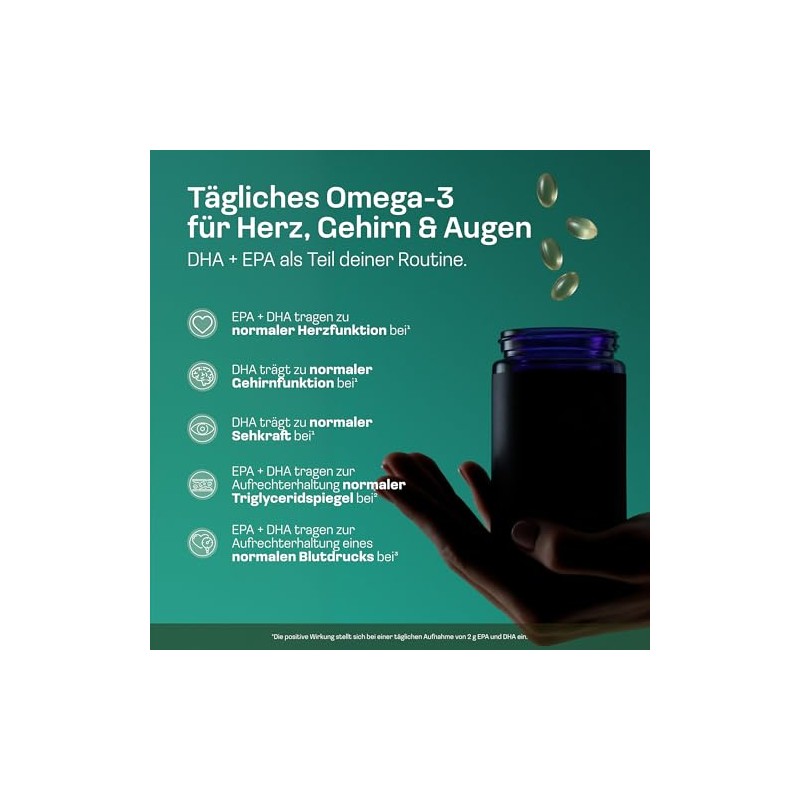 NatuRise Omega 3 Capsules Vegan - 1440mg Algae Oil per