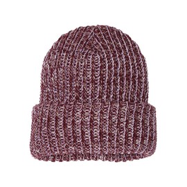 Sportsman 12" Chunky Knit Beanie One Size Maroon/Natural
