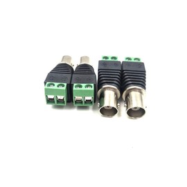 bnafes BNC Female Jack to AV 2 Screw Terminal Connector for Coaxial CAT 5 to CCTV BNC Female Camera Video Balun Adapter (BNC Female) Green - 10 Pcs