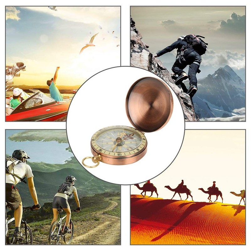 Compass Premium Vintage Retro Copper Flip Cover Pocket Watch Compass