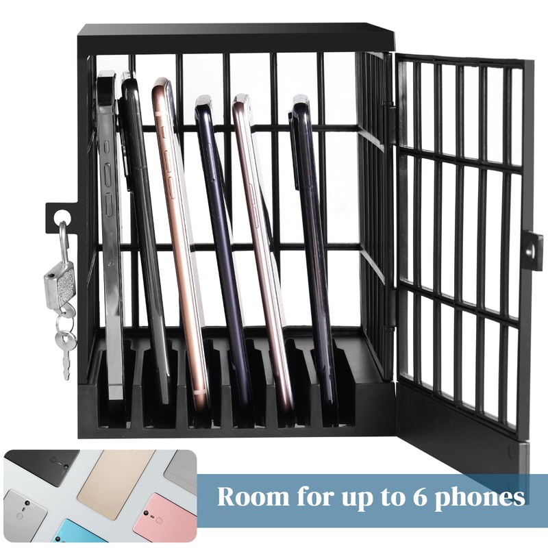 Gemaxvoled Cell Phone Jail-Phone Cage with Lock and Key, Phone