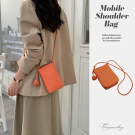 Cross Marberry CY108 Women's Smartphone Shoulder Bag, Crossbody Charm, Small, Lightweight, Cute, Portable, Gusseted, orange