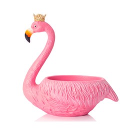 Artconal Pink Flamingo Bowl Decorative Planter Pot, Add Tropical Flair, Pink Flamingo Candy Bowl Christmas, 8 inch Cute Bird Planter for Indoor Plants with Drainage