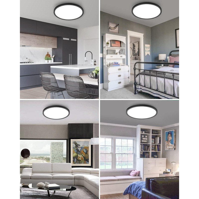 12 inch LED Flush Mount Dimmable Ceiling Light Fixture, Hepside