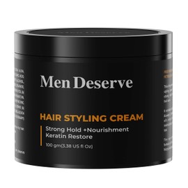 Men Deserve - Hair Styling Cream (100g) | Provides Strong Hold & Nourishment | Paraben & Sulphate Free | Non-Greasy Hair Cream for Men With Coconut Oil & Keratin | Hair Cream for Dry and Frizzy Hair