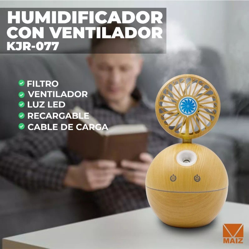 Maíz 3pzs Humidificador Difusor Ventilador Aromaterapia Luz Led