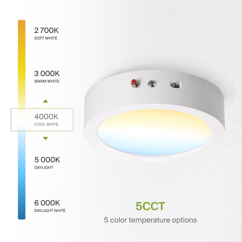 ASD 9 Inch LED Flush Mount Ceiling Light with Emergency