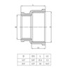 Pipe Connection Reduction Female Fittings Muff Chrome 3/4" x 1/2"
