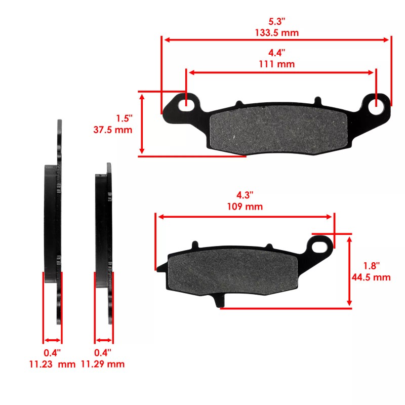 Caltric Front and Rear Brake Pads for Kawasaki Vulcan 900