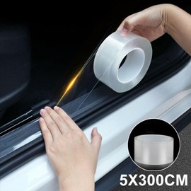 Película de protección transparente para umbral de puerta de coche, protector de tira de parachoques antiarañazos, para carrocería del vehículo para bordes, cinta reutilizable contra virutas de piedra