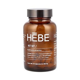 HEBE - Cpsulas NT NT 30 cpsulas de 400 mg - Suplemento alimenticio con Lavanda, Maracuya, Flores de Azahar, Sueo, Ansiedad                            