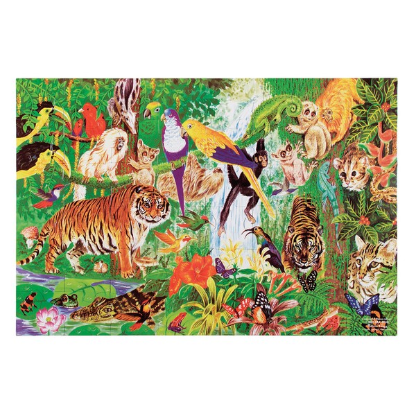 Melissa & Doug Rainforest Floor Puzzle (48 pcs, 2 x 3 feet) - Kids Animal Puzzles, Rainforest Animals, Large Floor Puzzles For Preschoolers And Kids Ages 3+