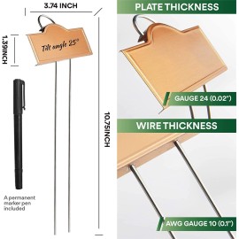 ELEMAKE 25x Metal Plant Labels Weatherproof Stainless Steel Garden Markers Outdoor Kit