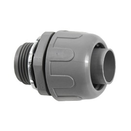 HQRP 2-Pack 3/4-Inch Nonmetallic Plastic Liquid Tight Connector 180 Degree Straight Electrical Conduit Connector Fitting [UL Listed]