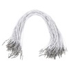 SHINEOFI 50pcs Barbed Elastic Cords with Metal Ends White Stretch