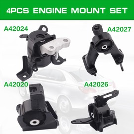 Engine Motor and Transmission Mount Kit Compatible with 2014-2019 Corolla 1.8L Auto Transmission Repklace OE A42020 A42024 A42027 A42026 123610T210 123050T170 123720T330 123710T260 Set of 4