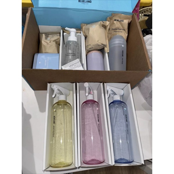 Blueland Refillable Spray Cleaner Set Multi-Surface, Glass Mirror, Bathroom,
