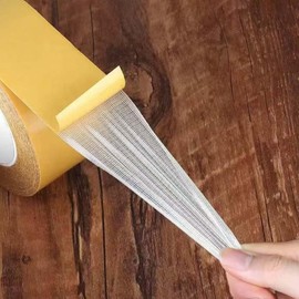 Double Sided Tape Heavy Duty - 2 Inch x 16.4 Feet Two Way Tape Mesh Texture - Two Sided Tape Roll, Removable Double Faced Tape, Heavy Duty Sticky Mounting Tape for Rug