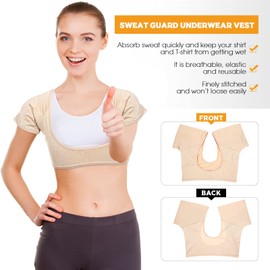 MILISTEN Underarm Pads Sweat Pads Armpit Vest Women's Absorbent Sweat Pads Against Sweat Stains and Odour Breathable for Women Girls Forearm Armpit Pads
