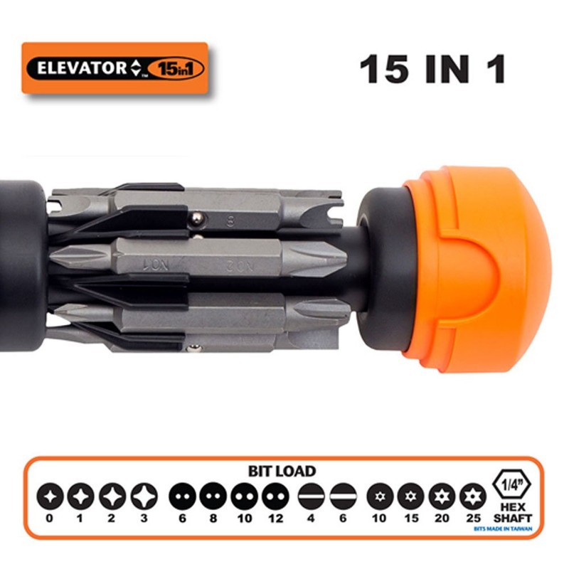 Megapro 151ELEV-CH/OR Alloy Steel Hex Elevator Multi Bit 15 in