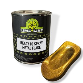 LiME LiNE Gold Metal Flake Automotive Basecoat- No Reducer Needed, Ready to Spray (1 Pint)