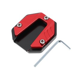 INFINAUTO Motorcycle Kickstand Pad, Motorcycle Kick Stand with Wrench Aluminum Alloy Red, 1 Set