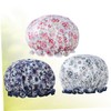 minkissy 3pcs Shower Cap Bath Visor Thicken Sleeping Cap Lace
